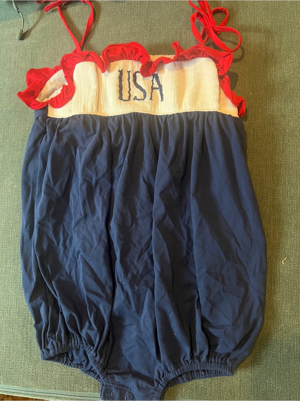 Kids Red, White & Blue USA Bubble One-Piece